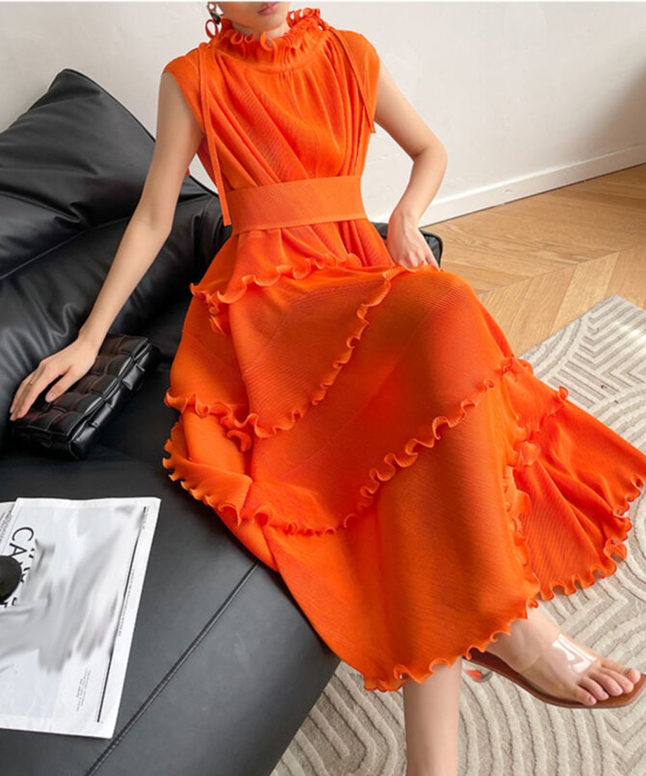 Frill Pleats Dress