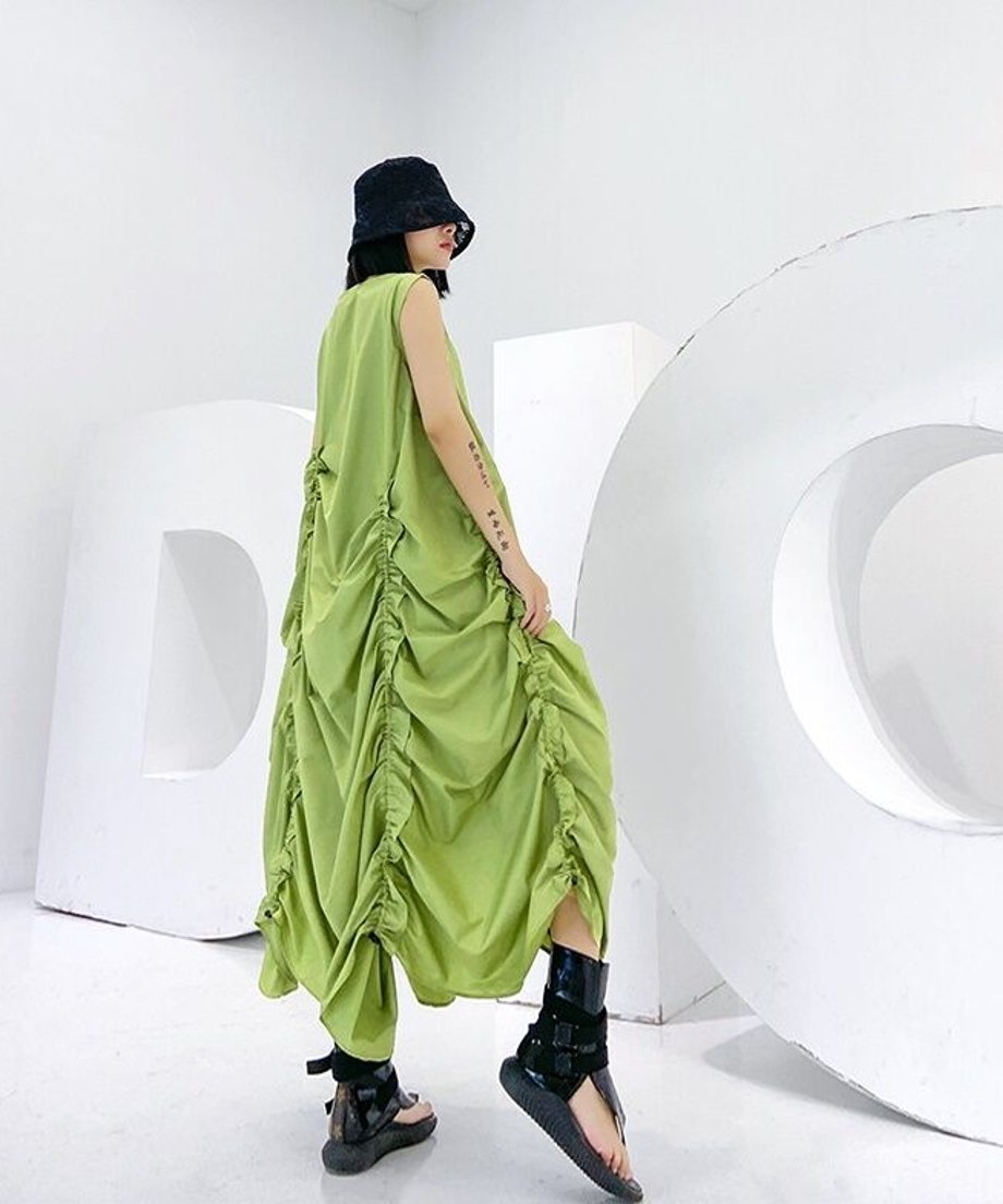 Ruched Balloon Silhouette  Dress