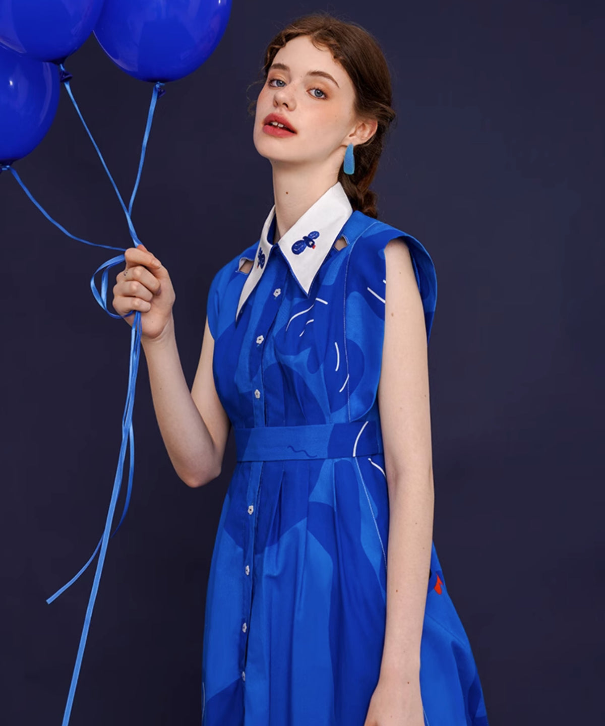 Blue Bird Flared Dress
