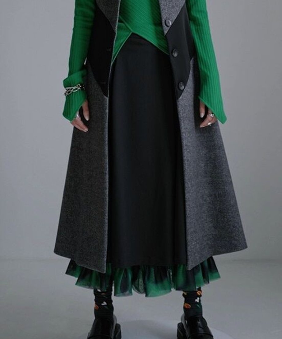 Ruffle Hem Layered Skirt