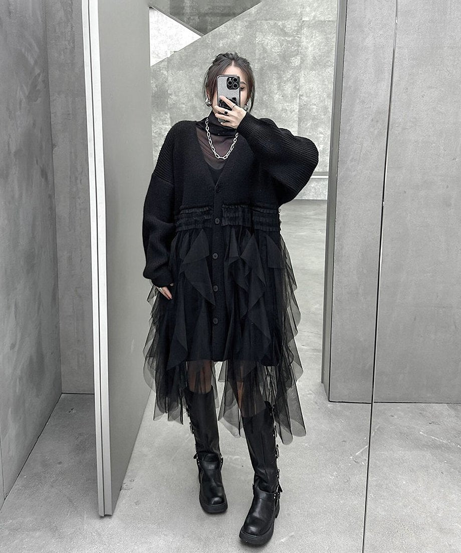 Tulle Tiered Cardigan