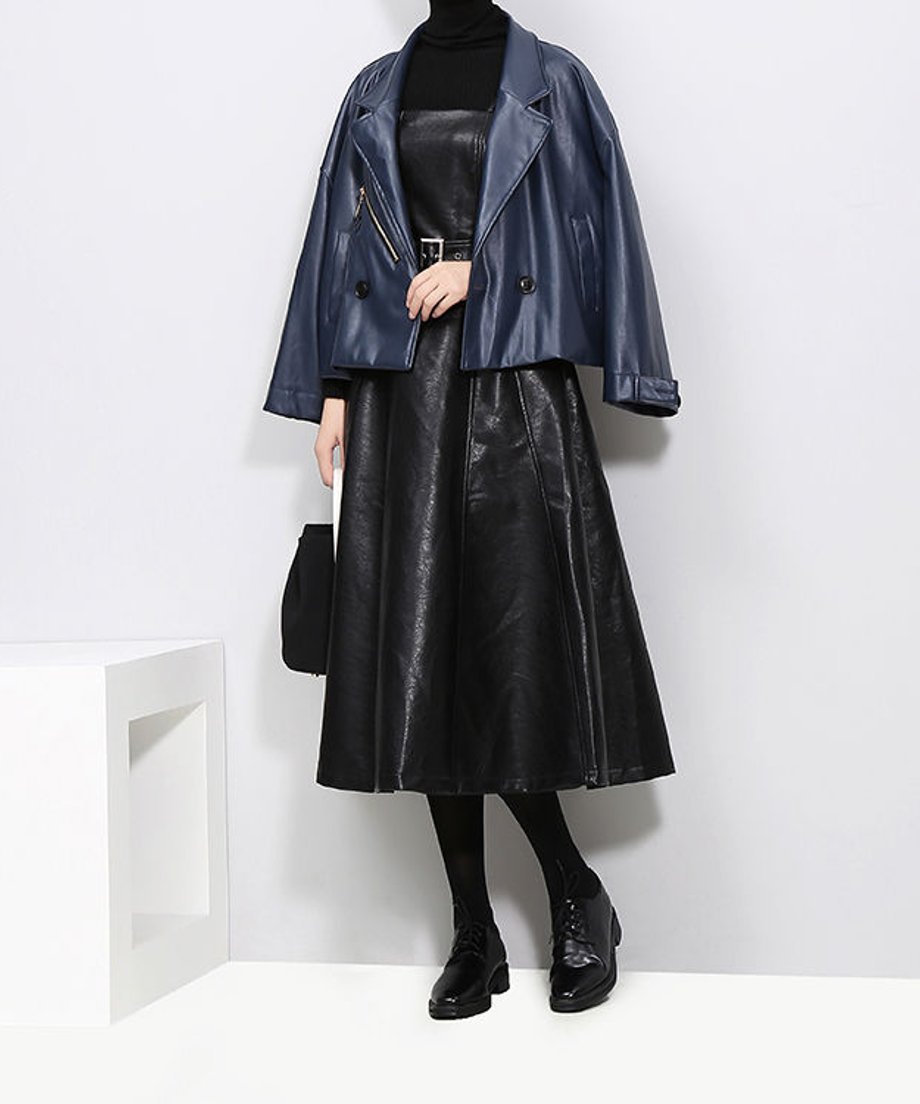Faux Leather Dress