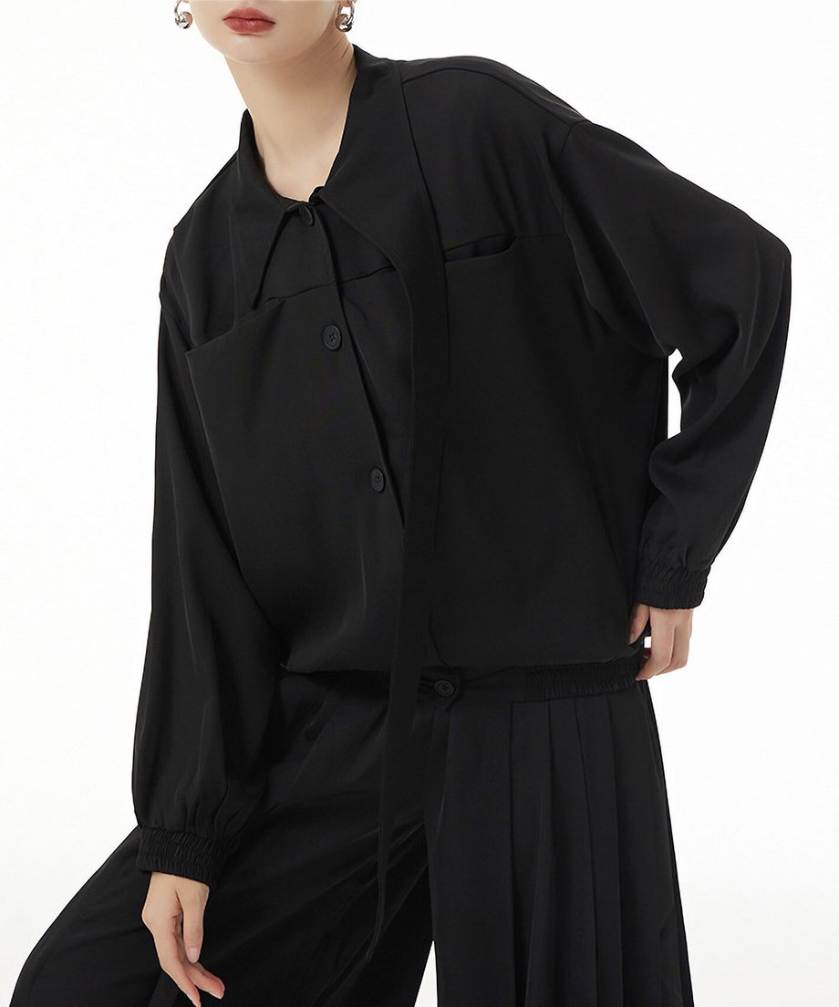 Scarf Detail Volume Jacket