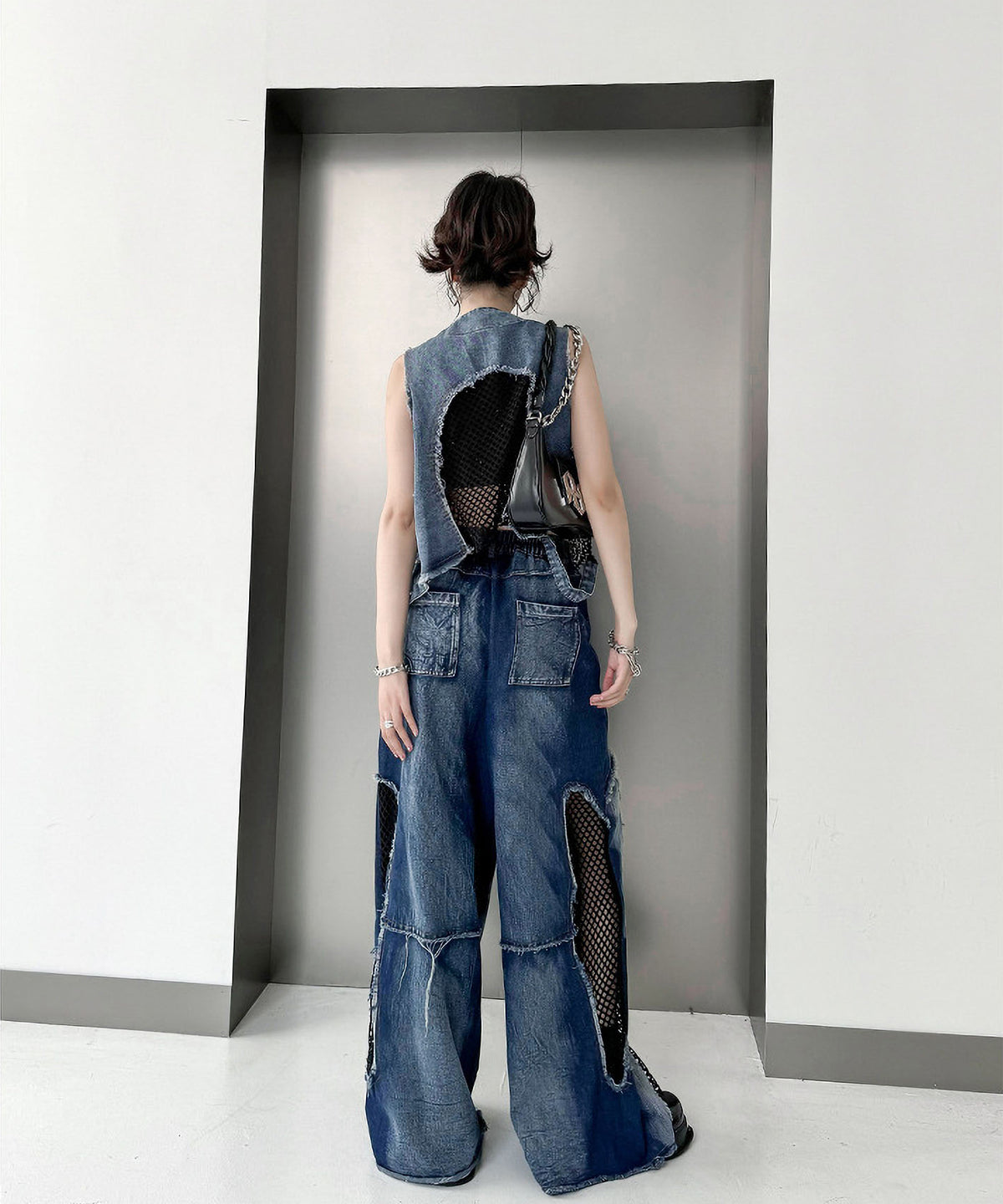Mesh Denim Vest