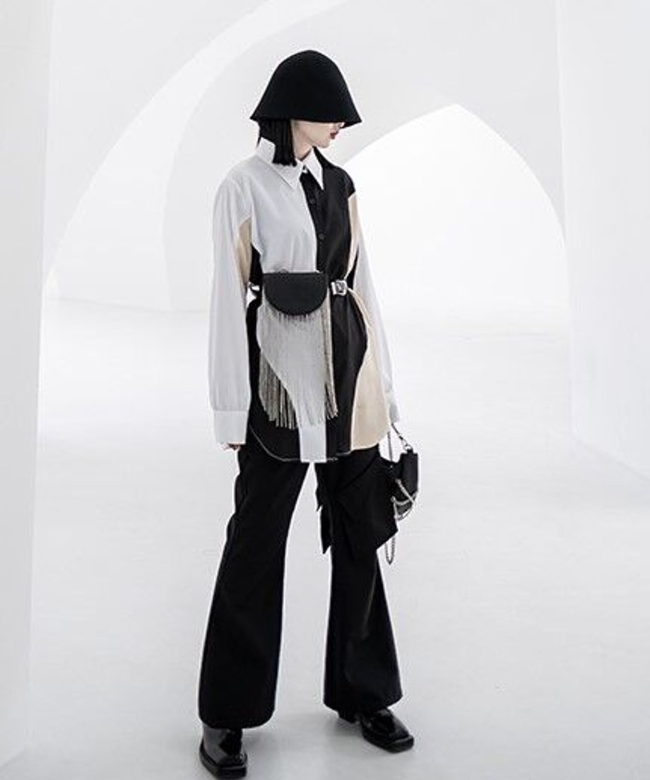 Layered Flare Cargo Pants