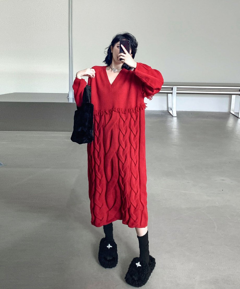 Cross Sweater Dress