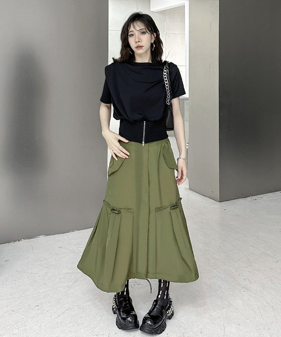 Flap Pocket Mermaid Skirt