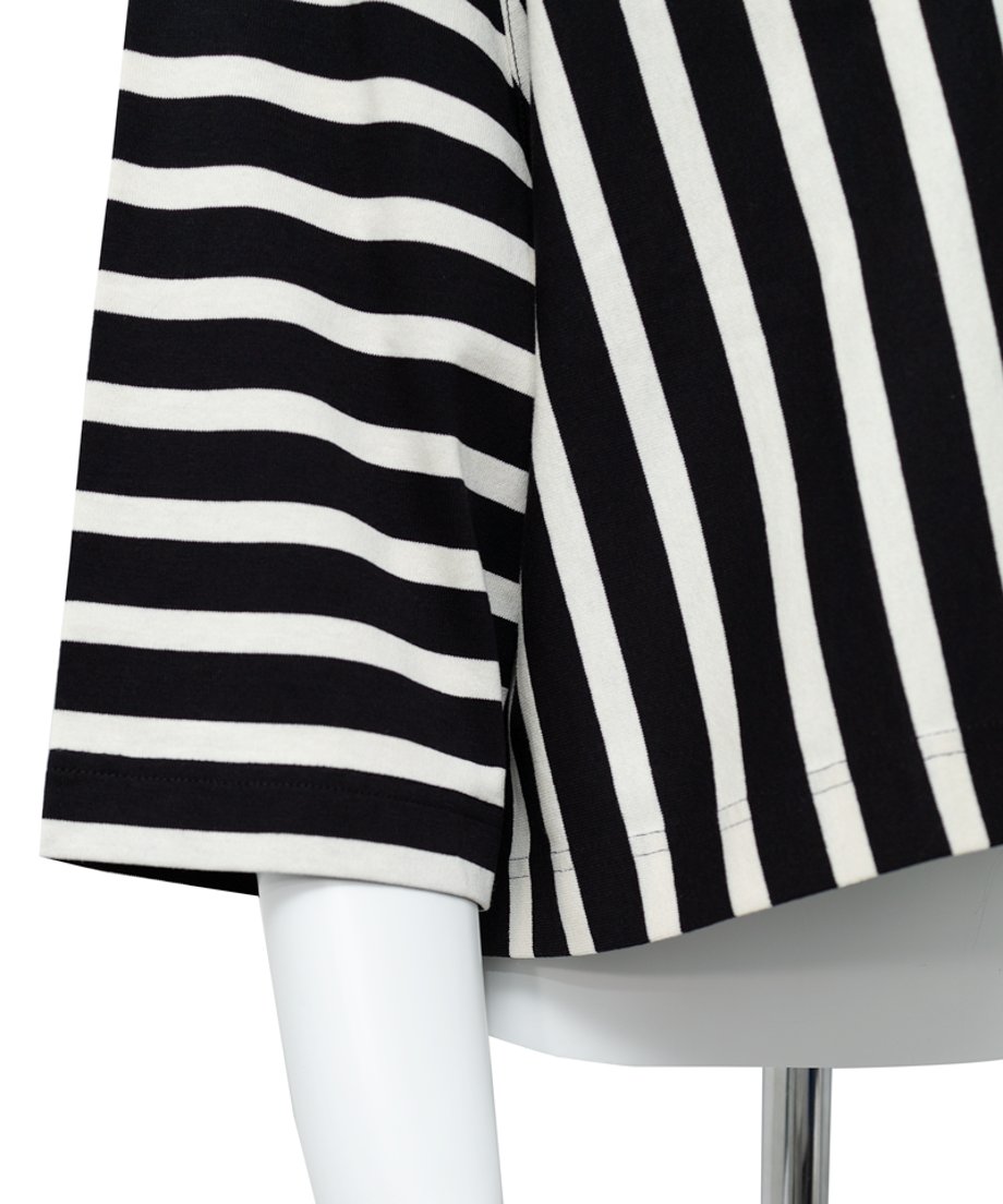 Striped Turtle-neck Top