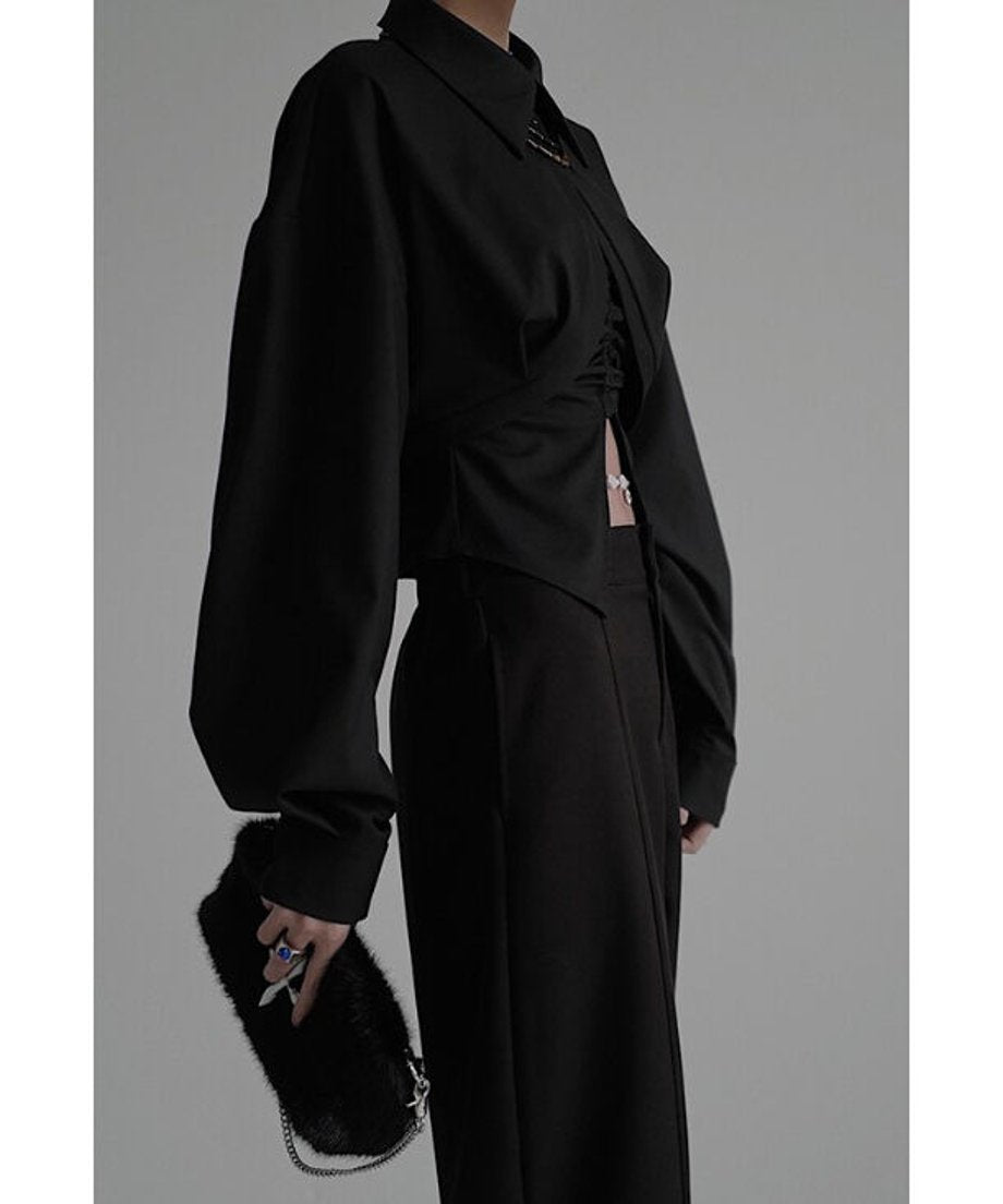 Round Tail Cropped Blouse