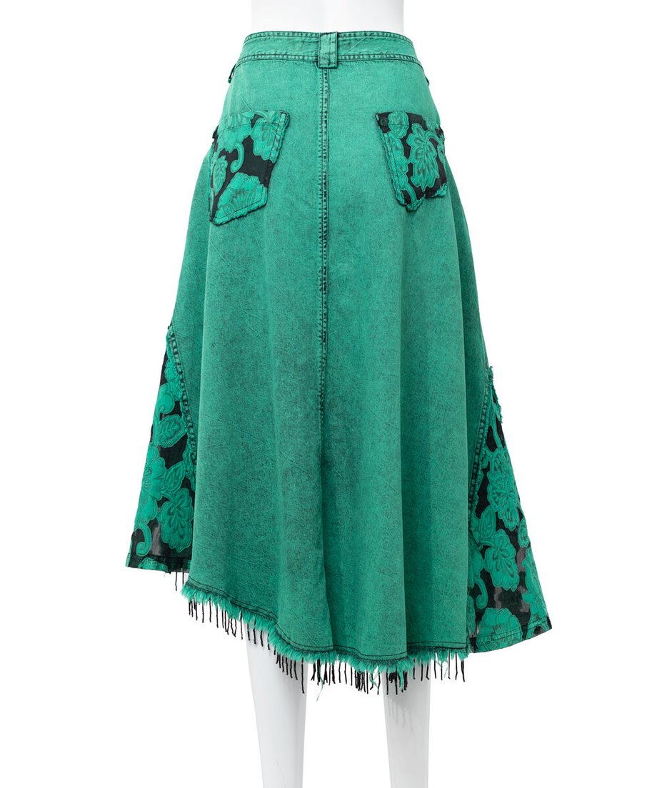 Lace Blocking Skirt