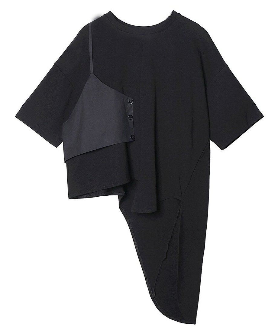 Half Sleeve Asymmetric Top