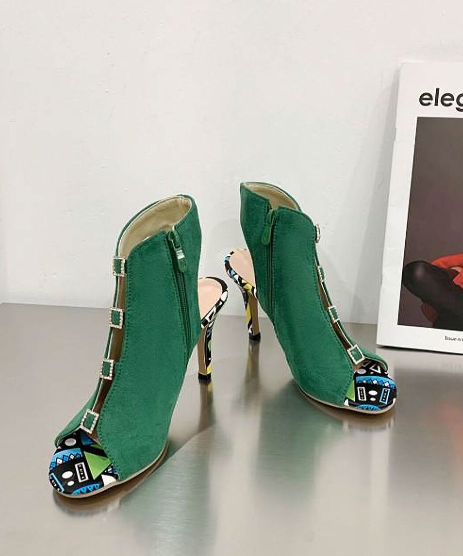 Square Stone High Heels