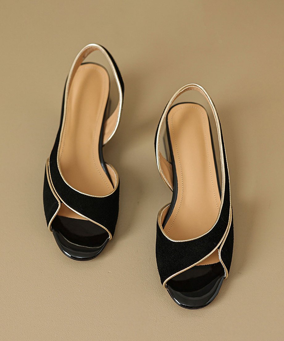 Bicolor Slingback Sandals