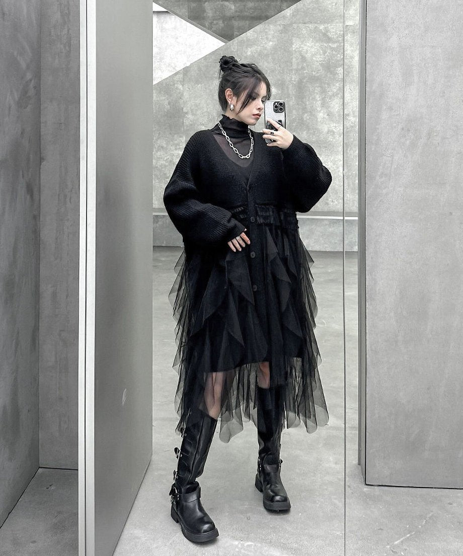 Tulle Tiered Cardigan