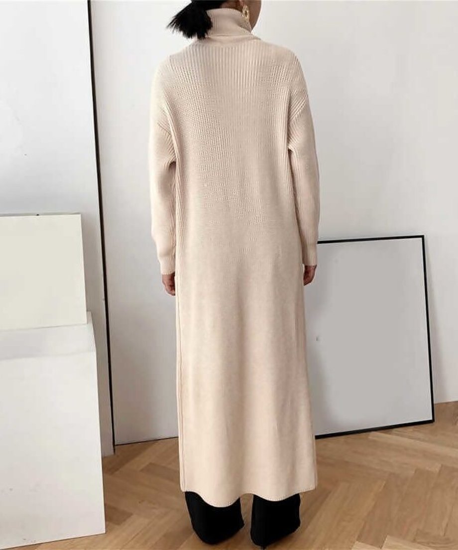 Long Knit Drape Sweater