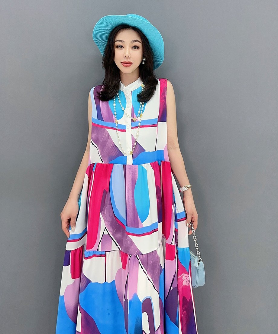 Marble Print Dress