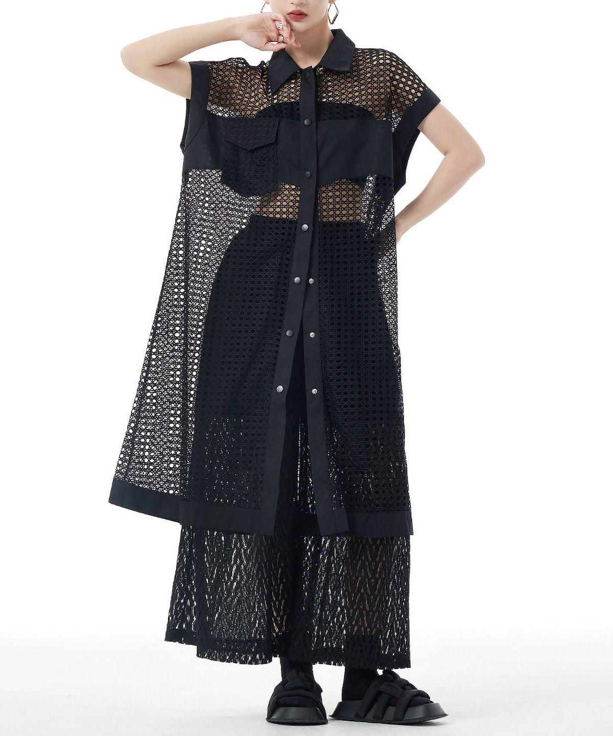Mesh Long Blouse