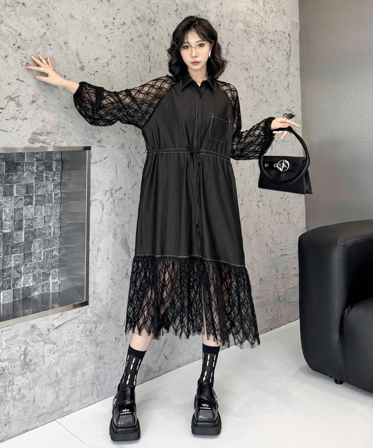 See-through Sleeve Dress