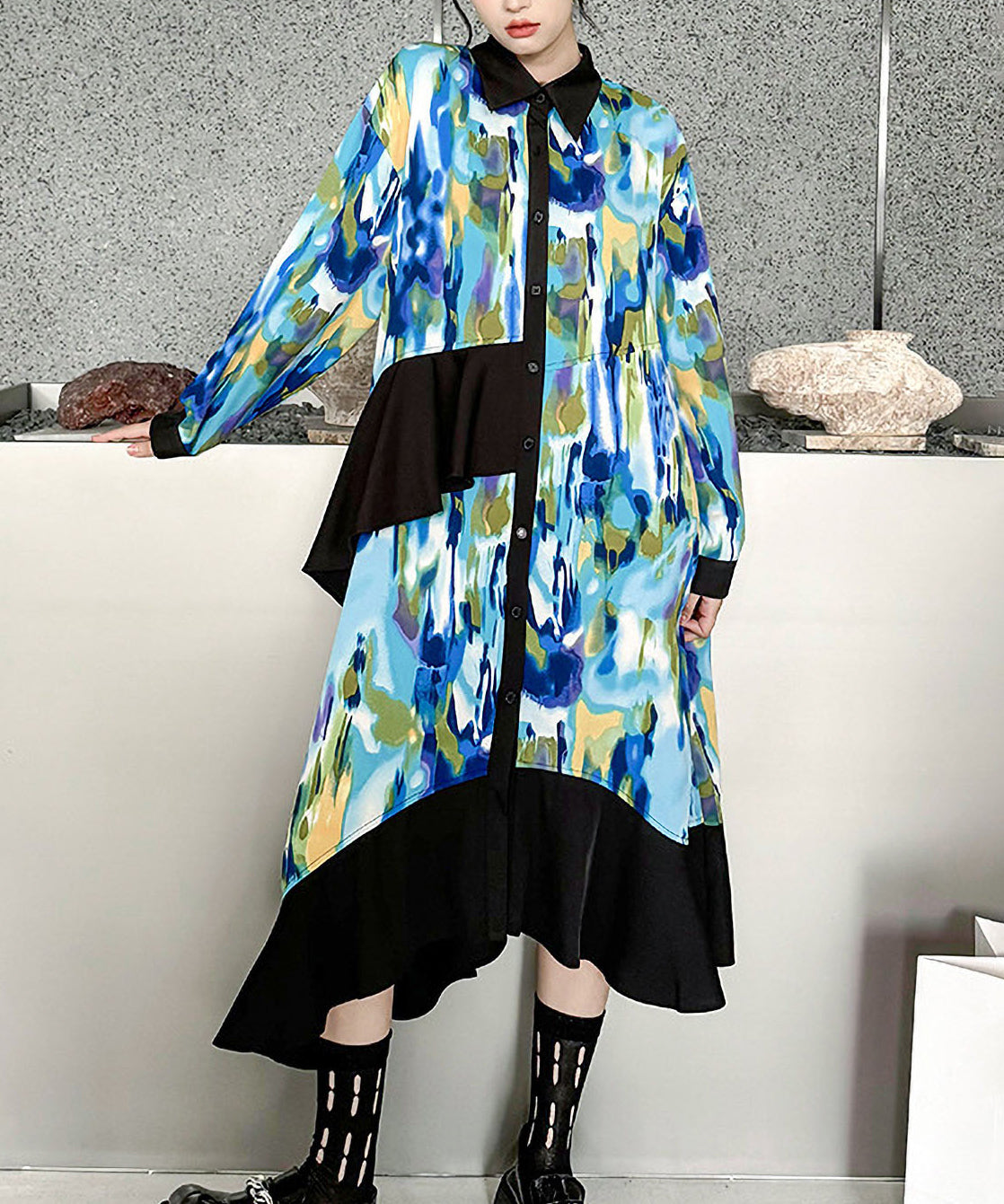 Marble Print Dress