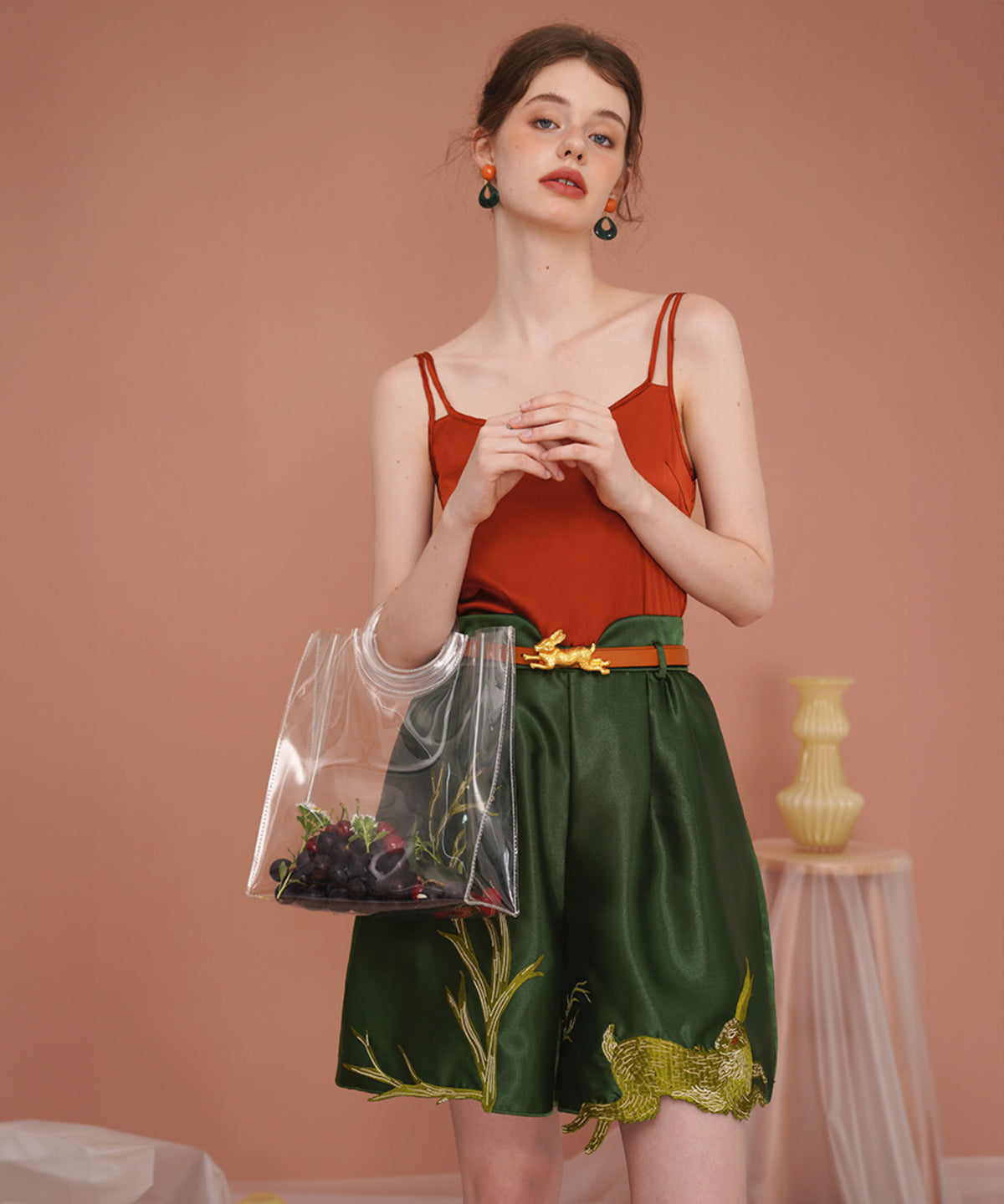 Rabbit Embroidery Shorts