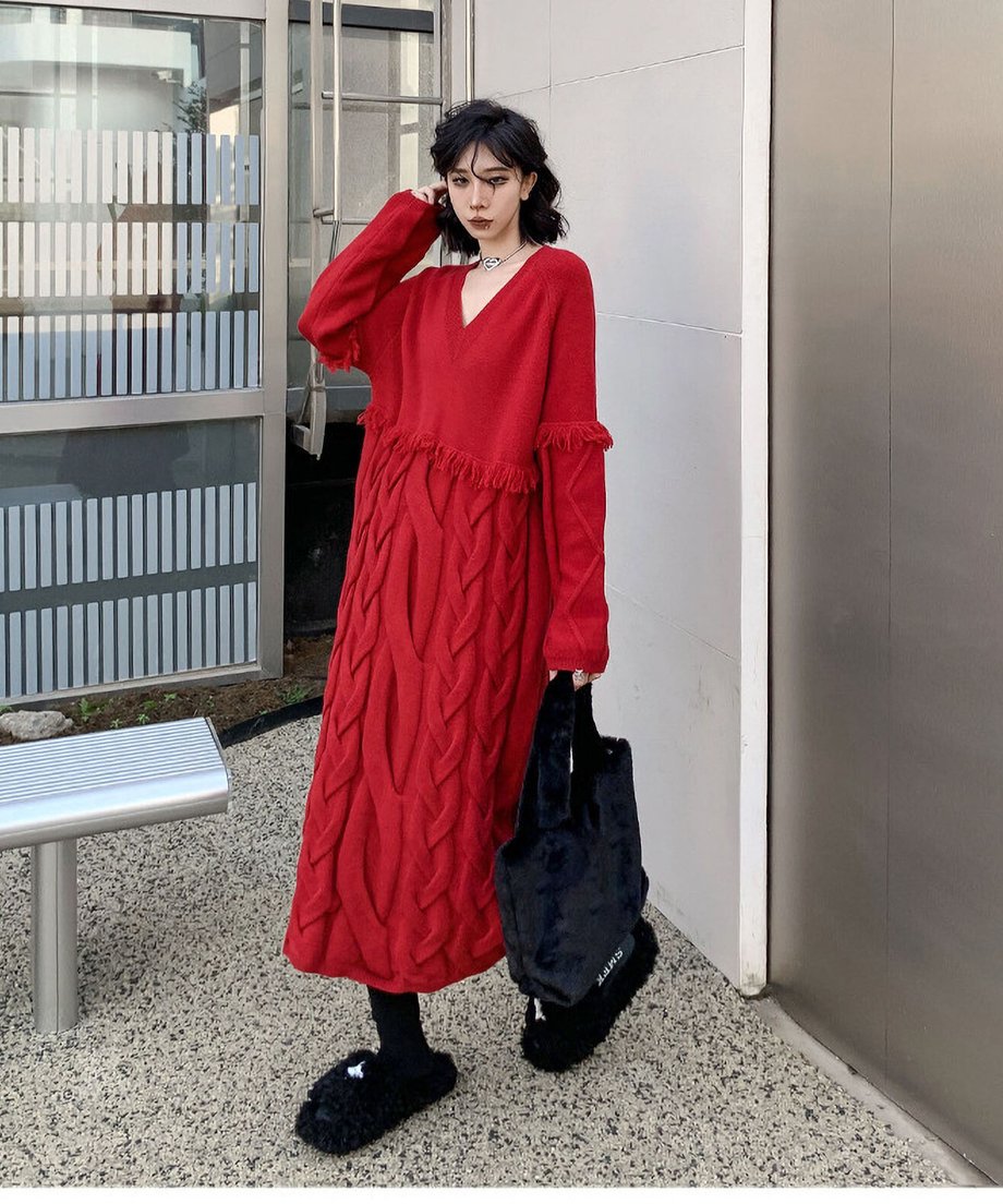 Cross Sweater Dress