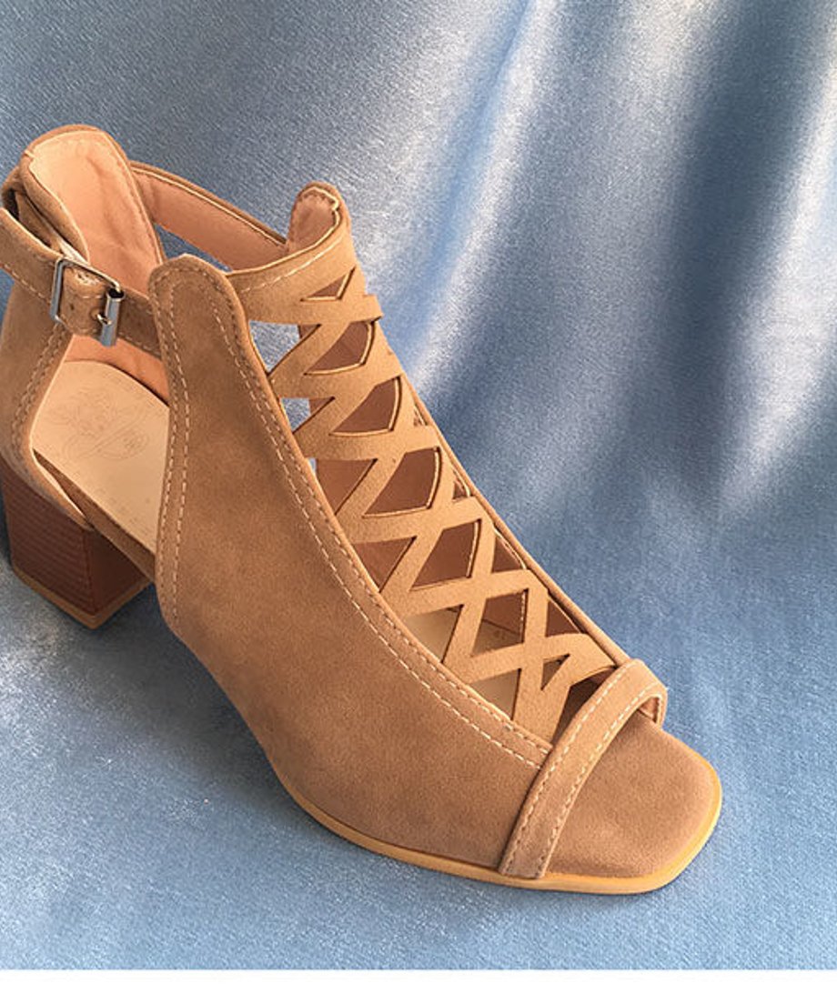 Cross Lace Open Toe Sandals