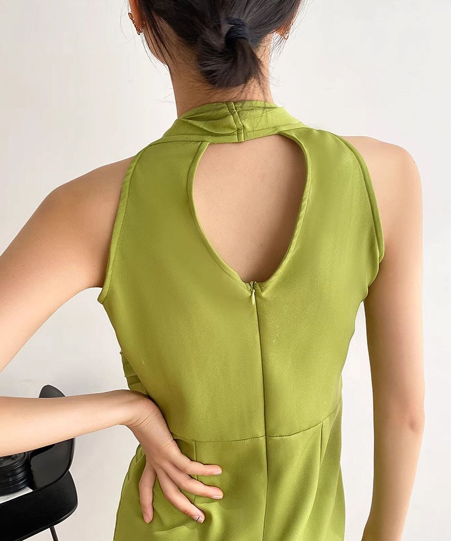 Halter Pleat Dress