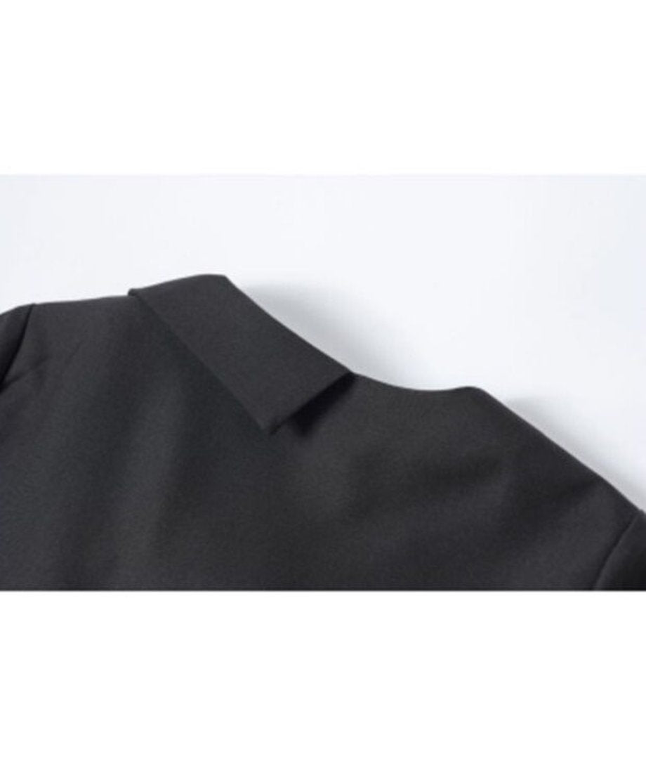 Pin Detail Contrast Wrap Dress