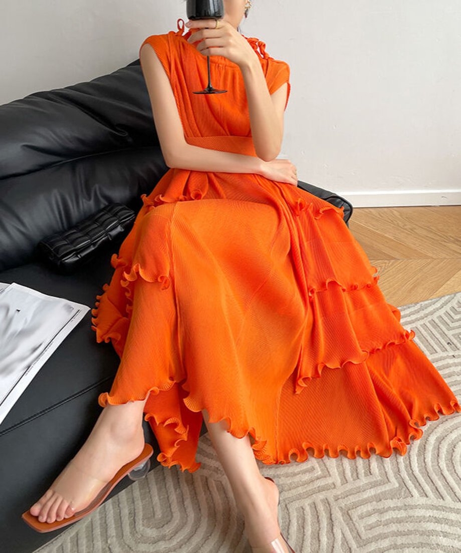 Frill Pleats Dress