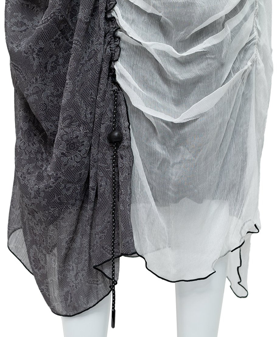 Drape Gather Lace Skirt