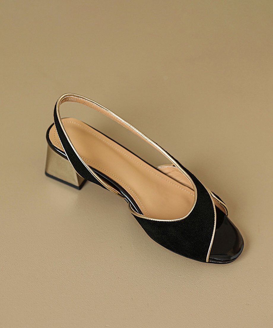 Bicolor Slingback Sandals