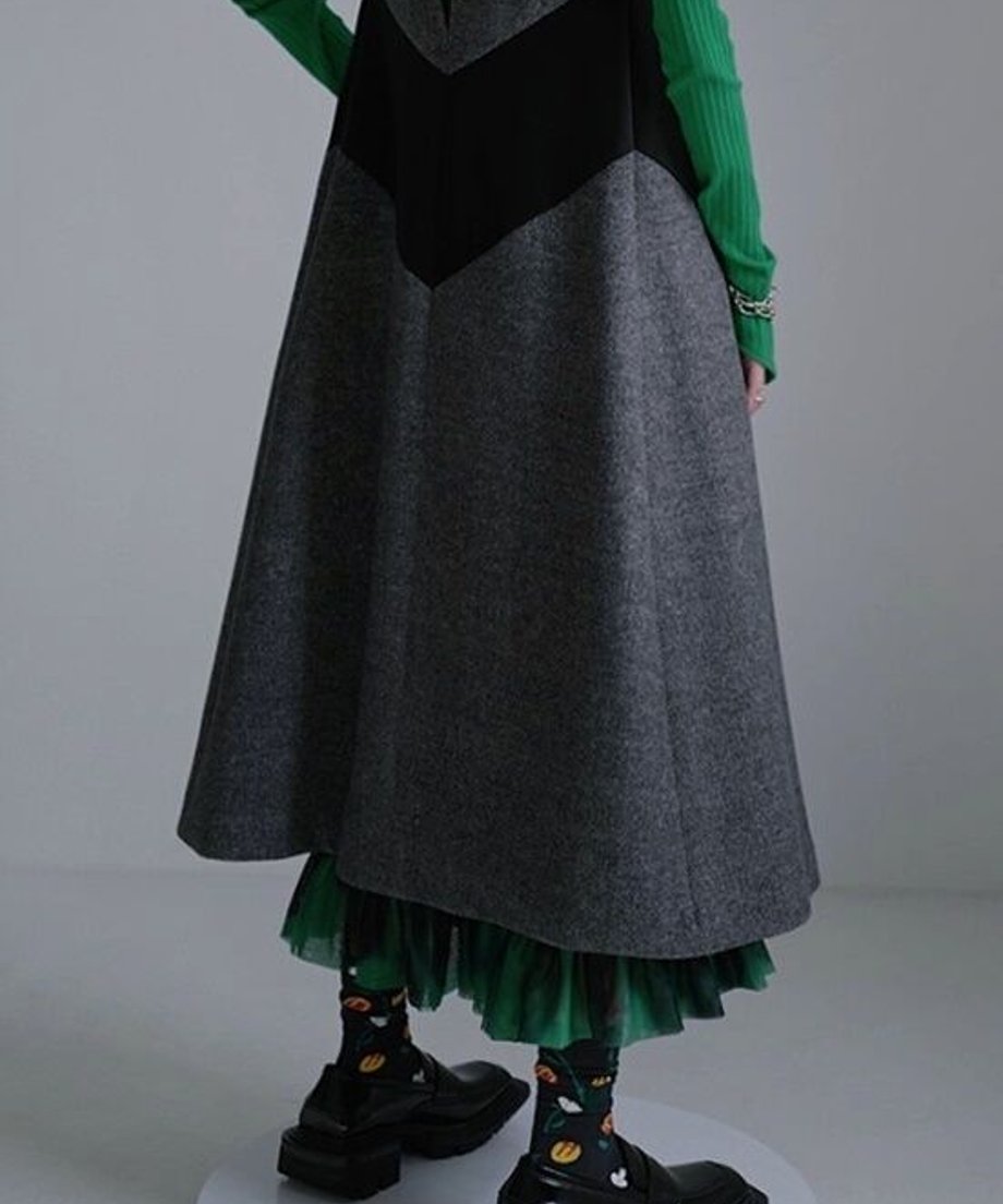 Ruffle Hem Layered Skirt