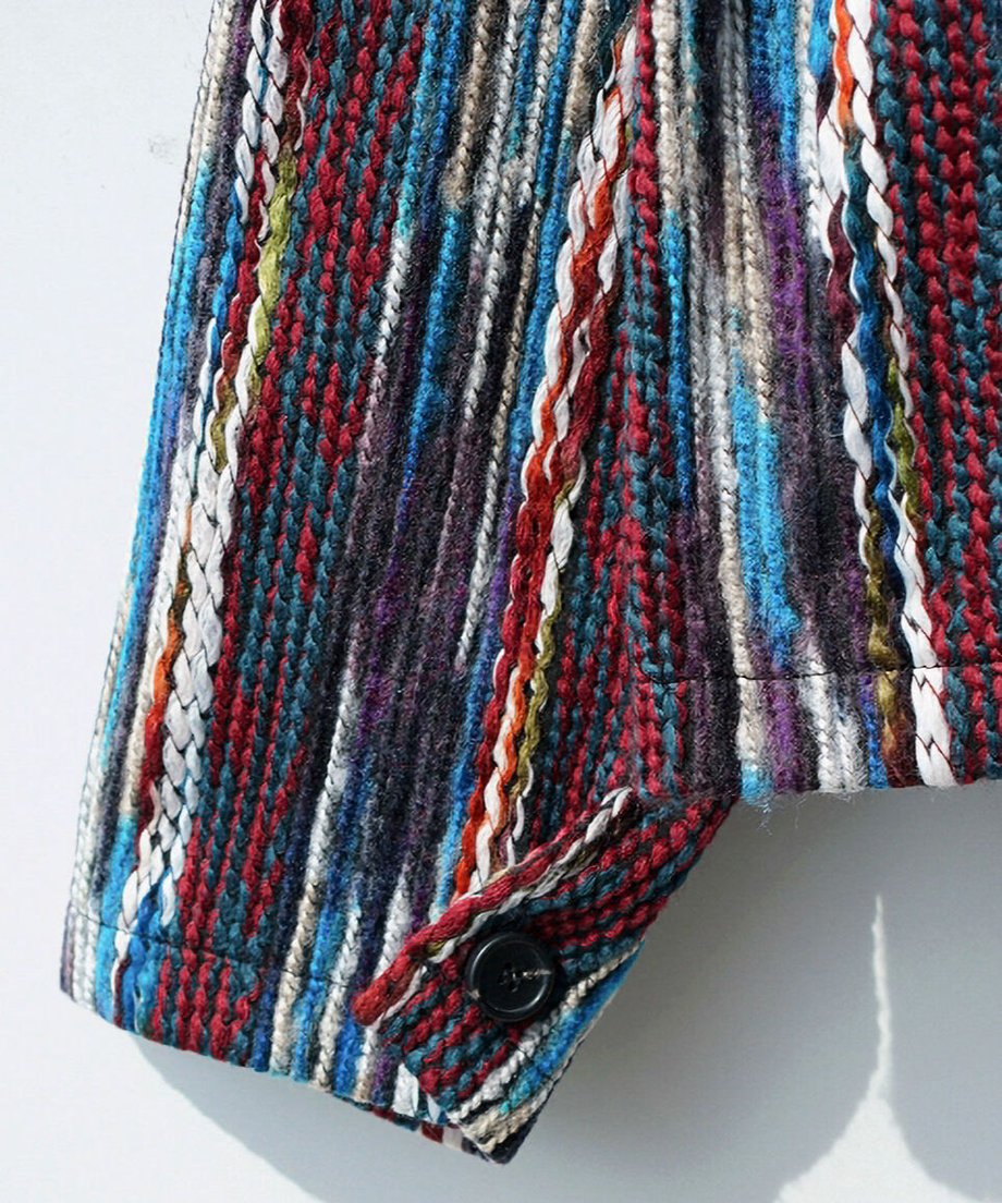 Multicolor Wavy Knit Cardigan