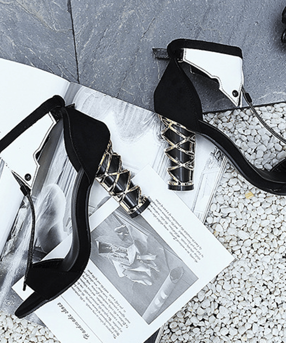 Houndstooth SpiralHeel Sandals