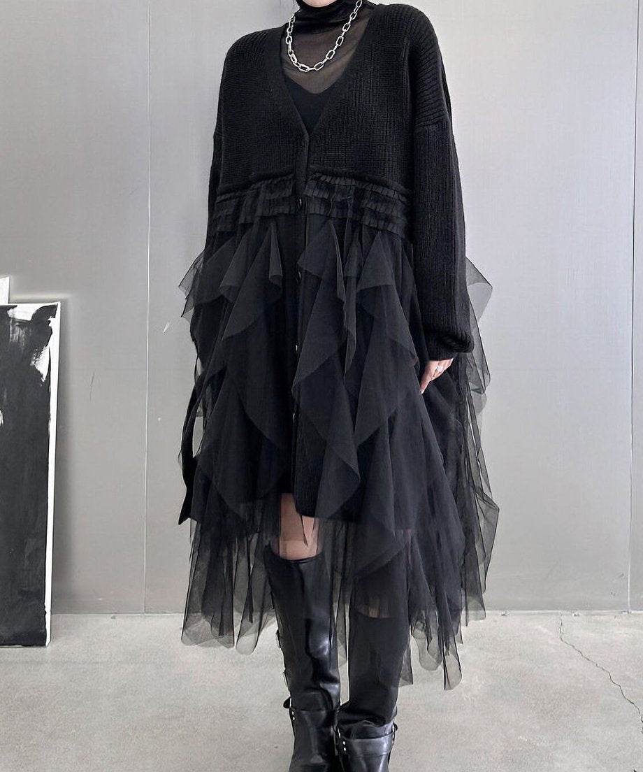 Tulle Tiered Cardigan