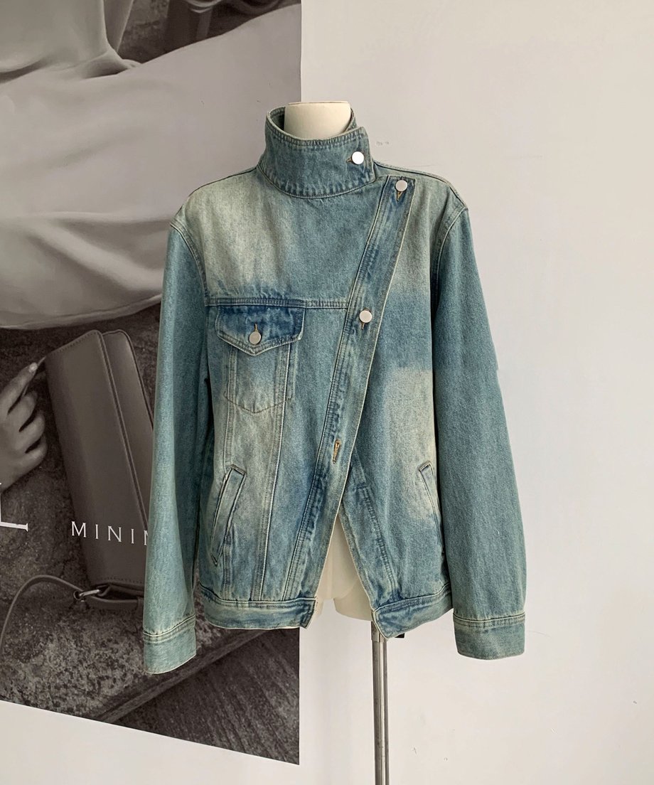 Stand Out Collar Denim Jacket