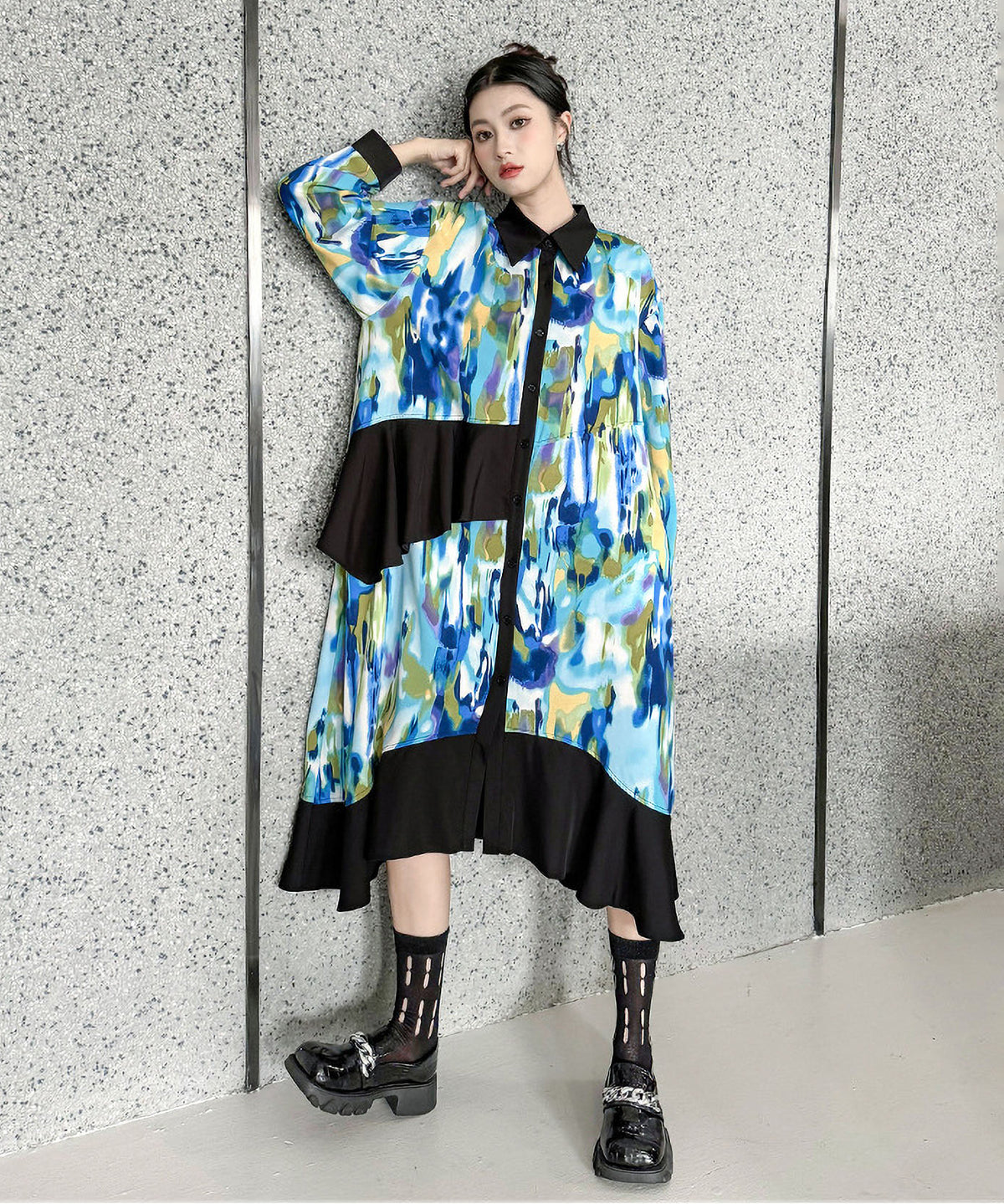 Marble Print Dress
