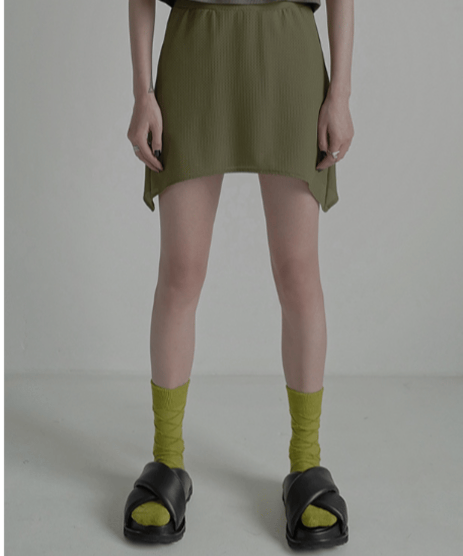 Asymmetric Skirted Flare Pants