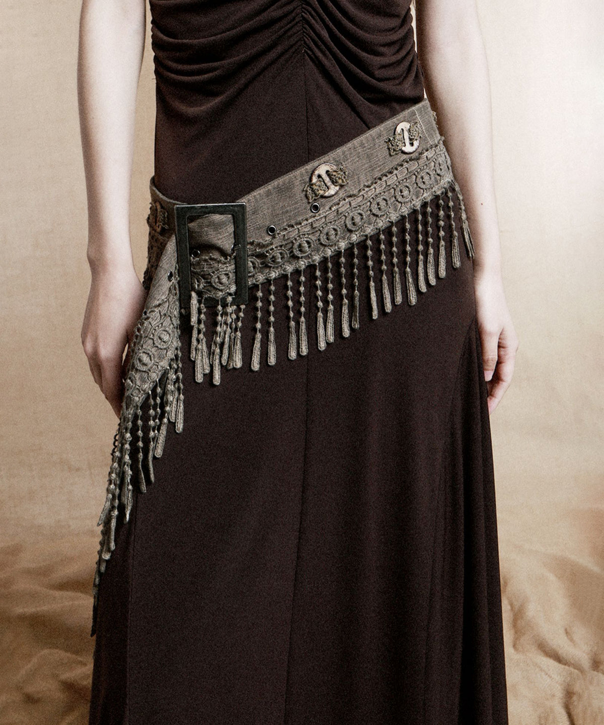 Tassel Belt Lantern Pants