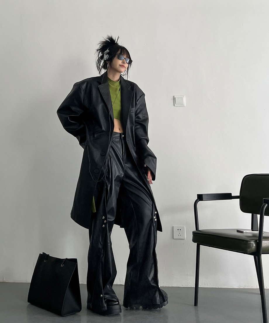 Oversized Faux Leather Jacket