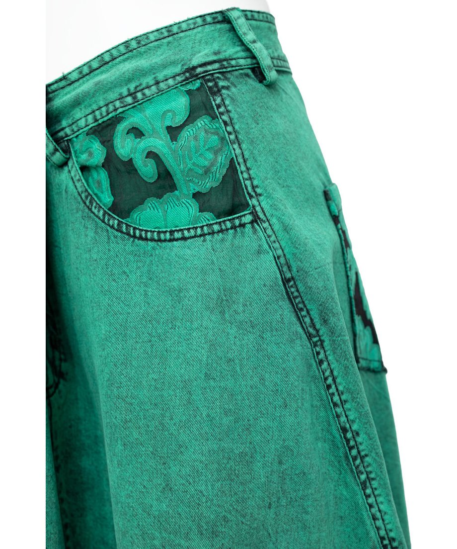 Lace Blocking Skirt