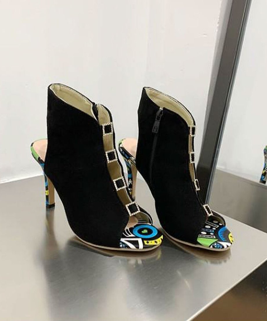 Square Stone High Heels
