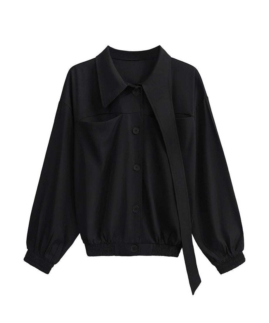 Scarf Detail Volume Jacket