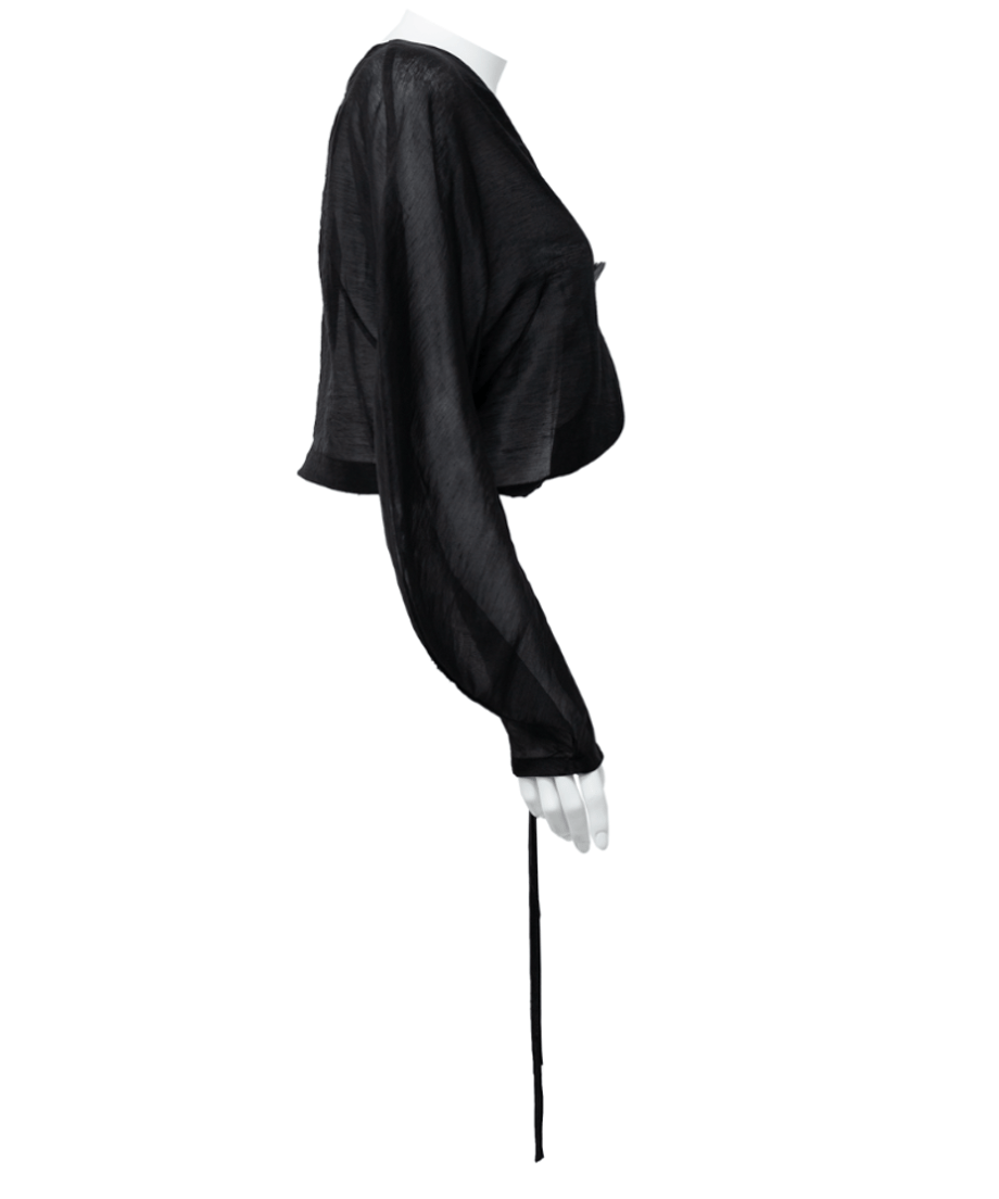 Sheer Volume Sleeve Cardigan