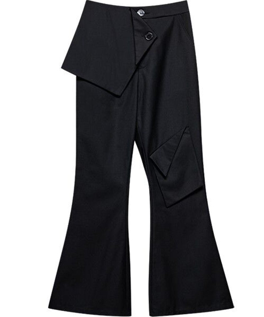 Layered Flare Cargo Pants