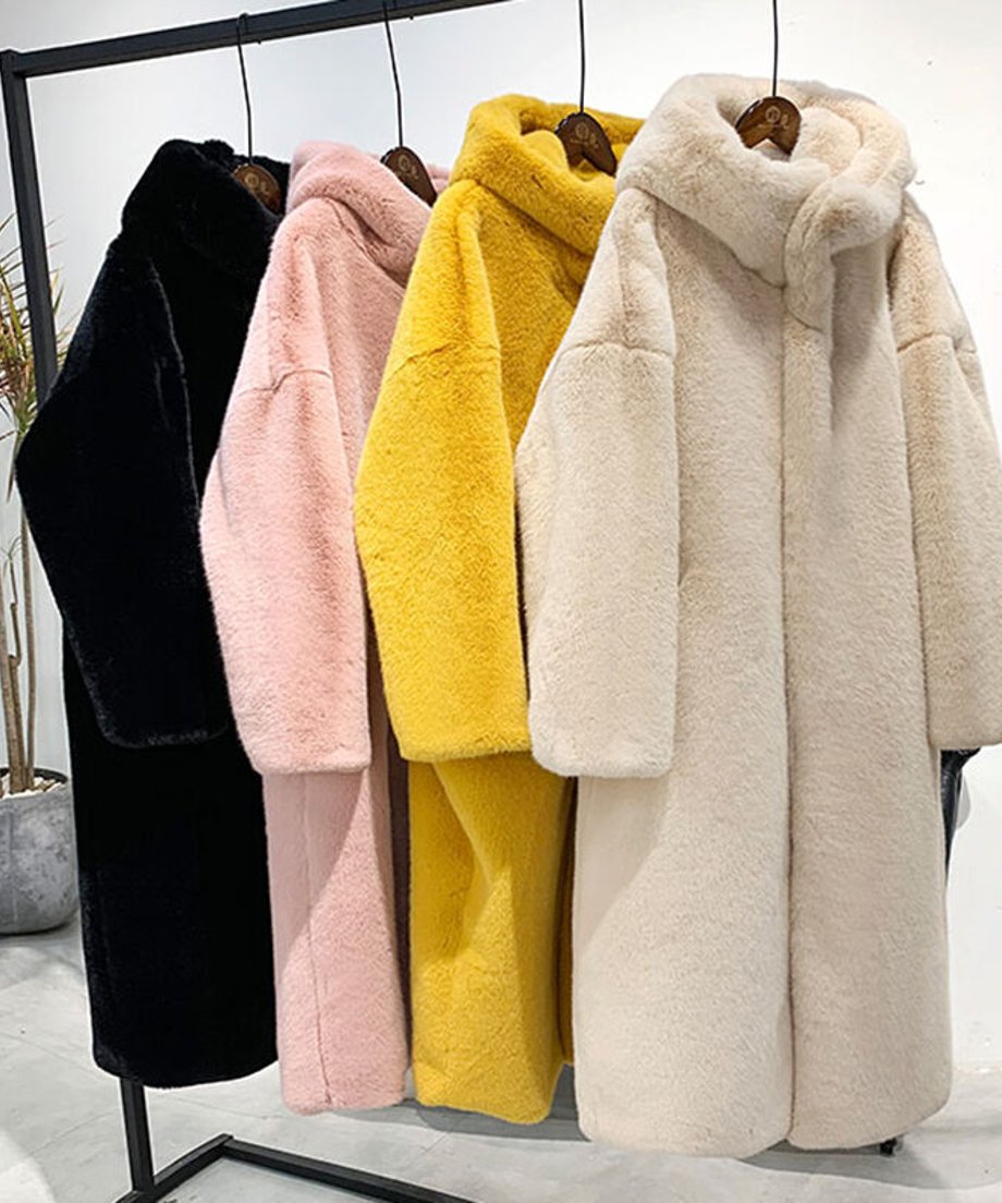 faux fur long coat