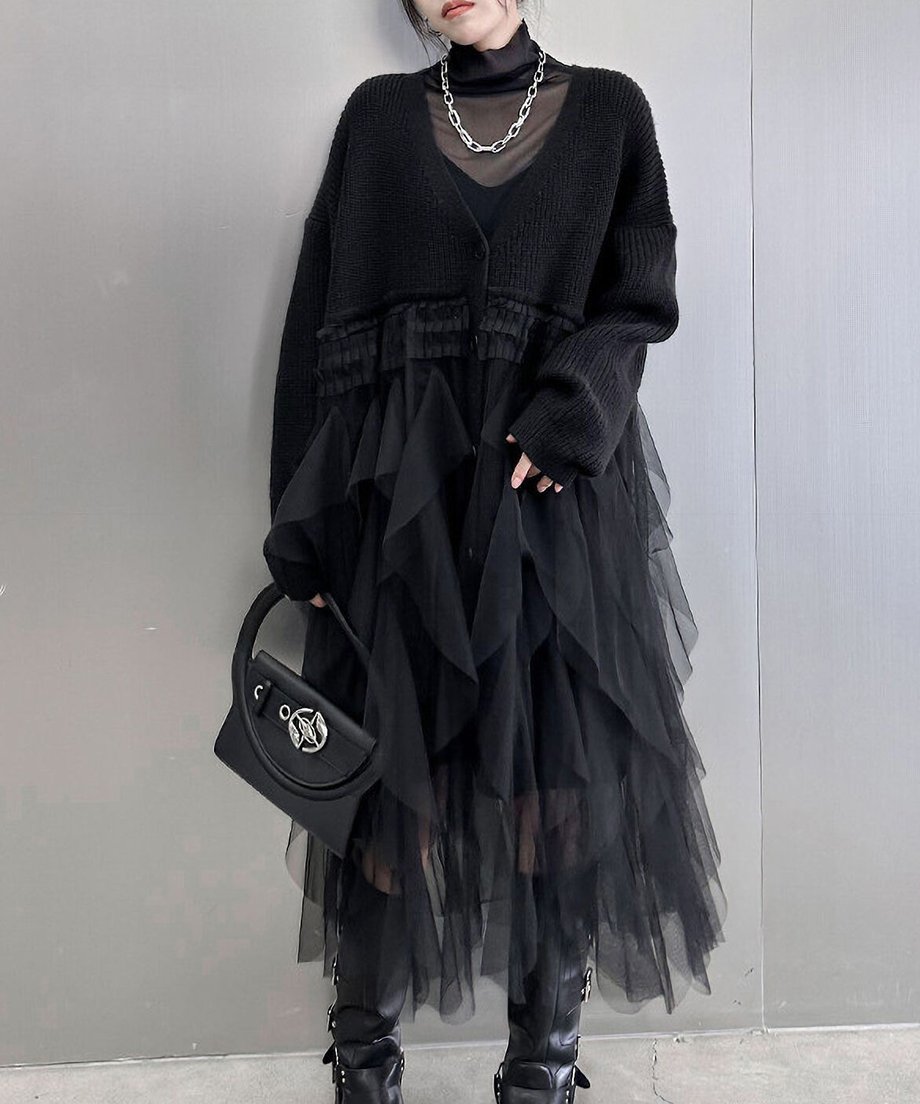 Tulle Tiered Cardigan