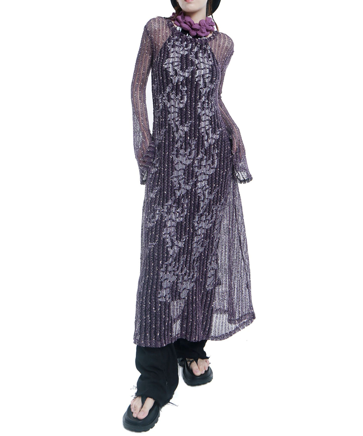 Three-dimensional Pleate-neck Dress