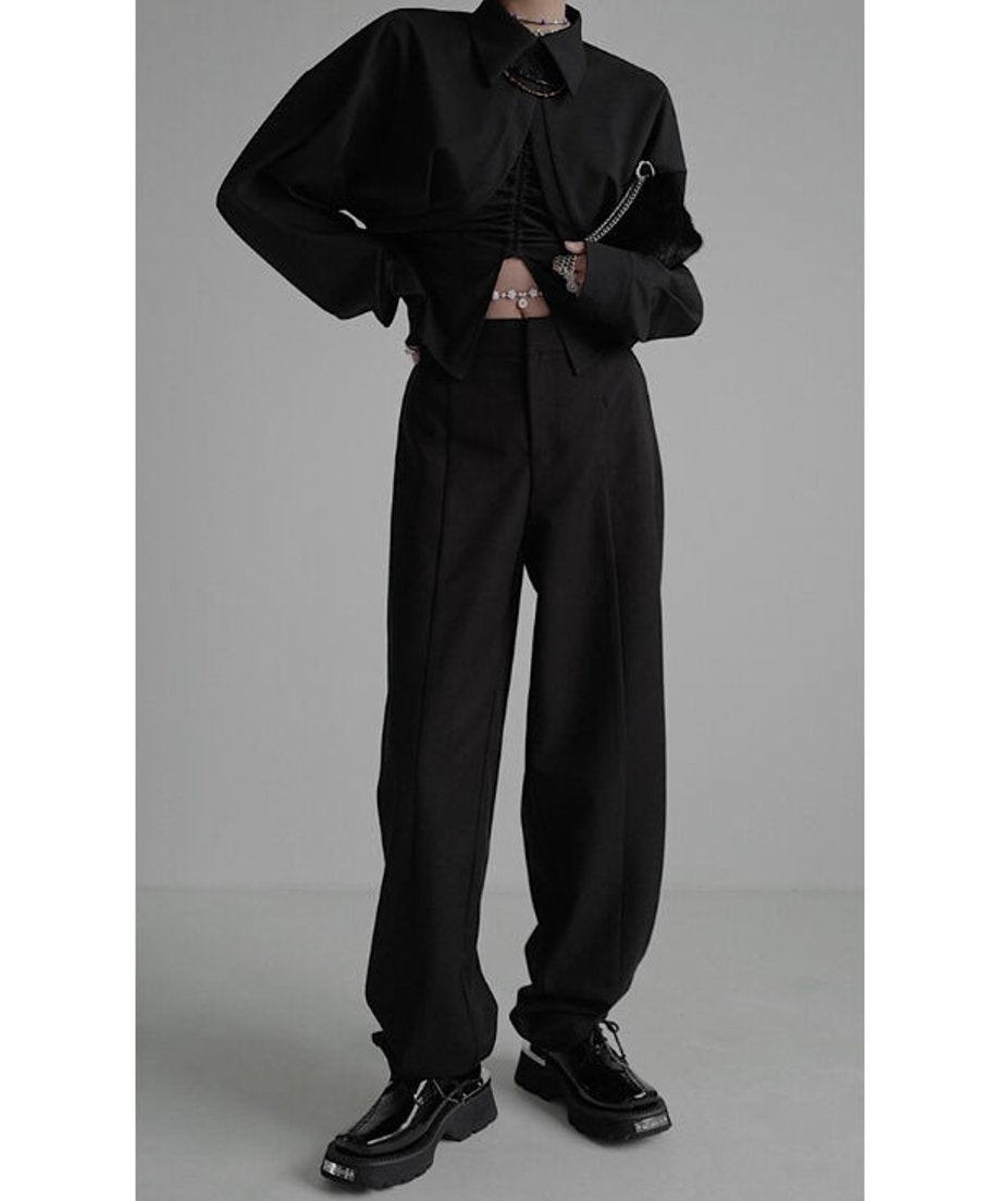 Round Tail Cropped Blouse