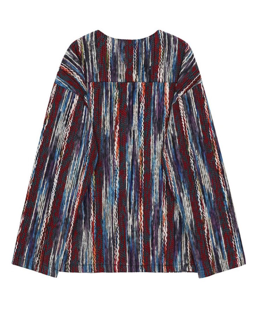 Multicolor Wavy Knit Cardigan